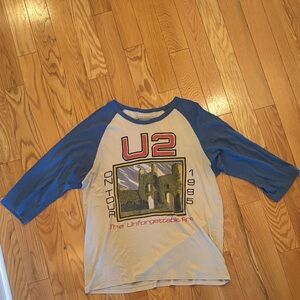 Live Nation U2 1985 Tour Long Sleeve Shirt - Blue and Tan